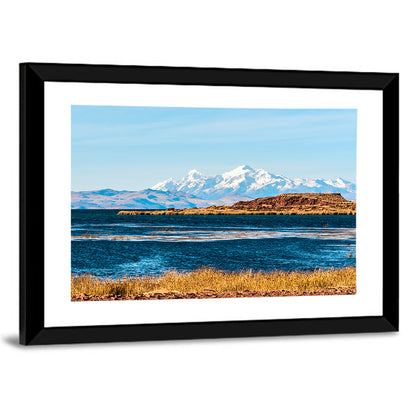 Lake Titicaca Blue and Gold Wall Art