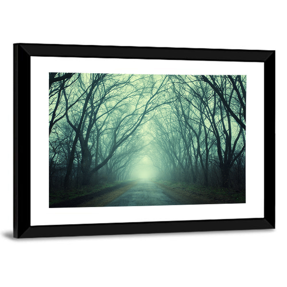 Foggy Forest Pathway Wall Art