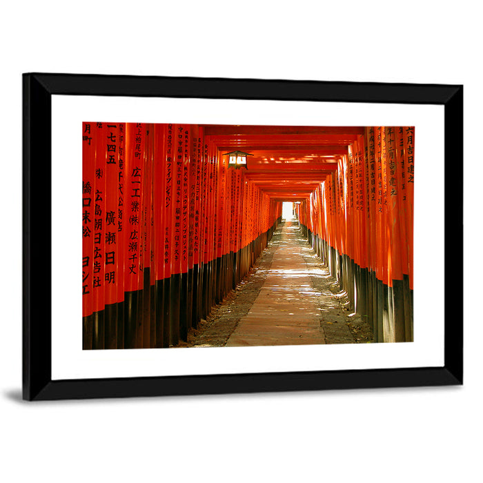 Fushimi Inari Torii Tunnel Wall Art as a framed print