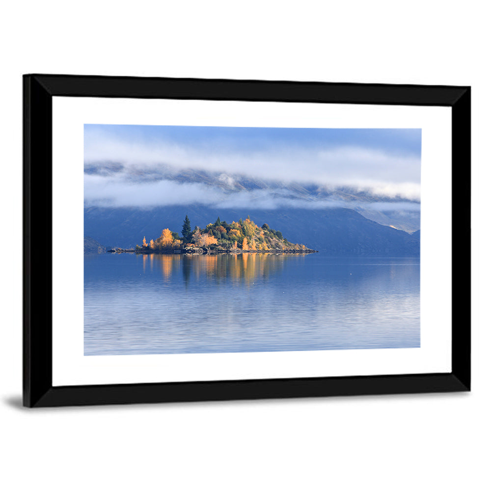 Misty Wanaka Island Reflection Wall Art