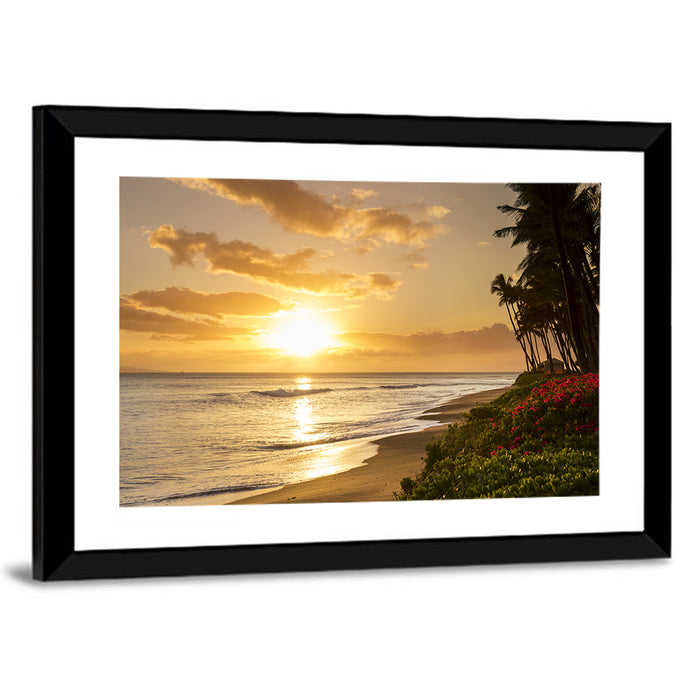 Kaanapali Beach Sunset Wall Art as a framed print