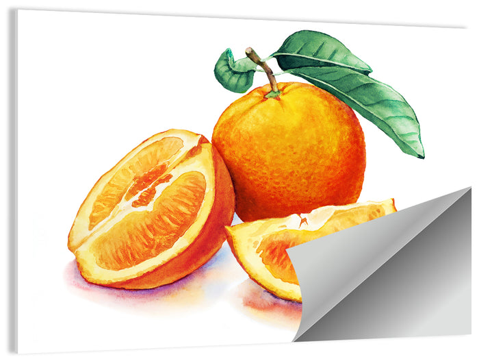 Watercolor Orange Still Life Wall Art as a poster print