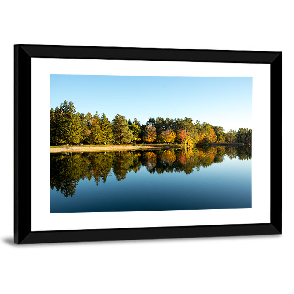 Lake Shaftsbury Autumn Reflection Wall Art