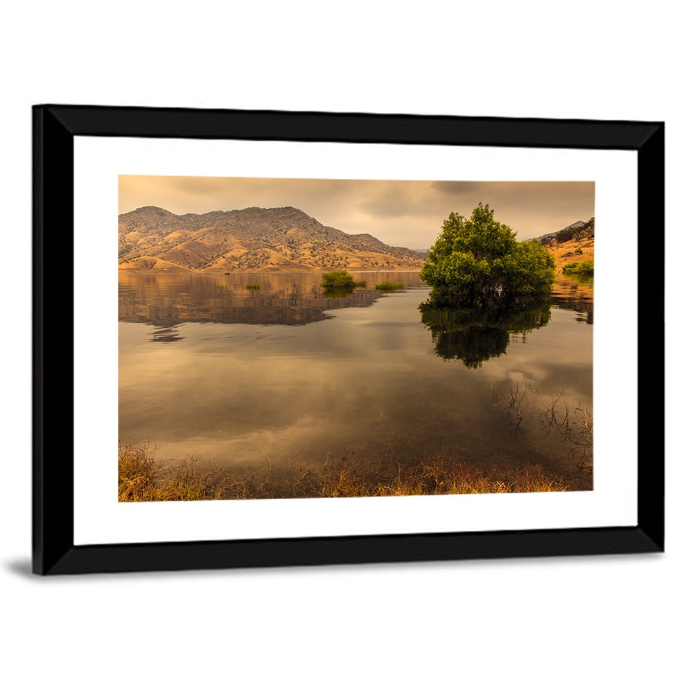 Lake Kaweah Golden Hour Reflection Wall Art