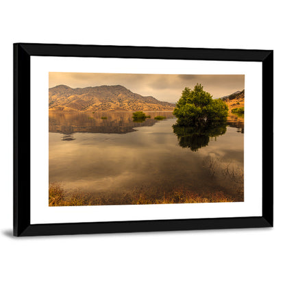 Lake Kaweah Golden Hour Reflection Wall Art