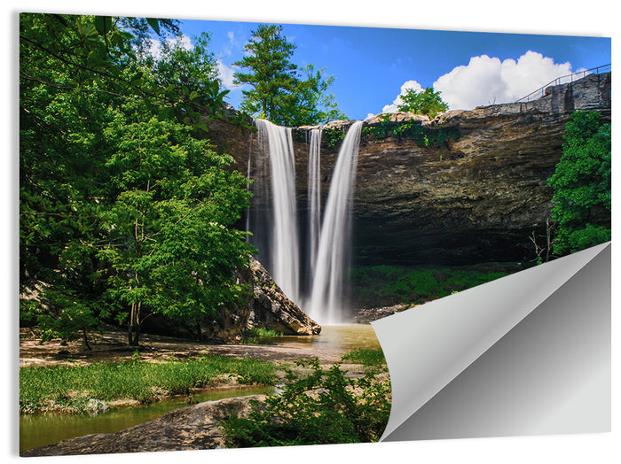 Noccalula Falls Waterfall in Daylight Wall Art as a poster print