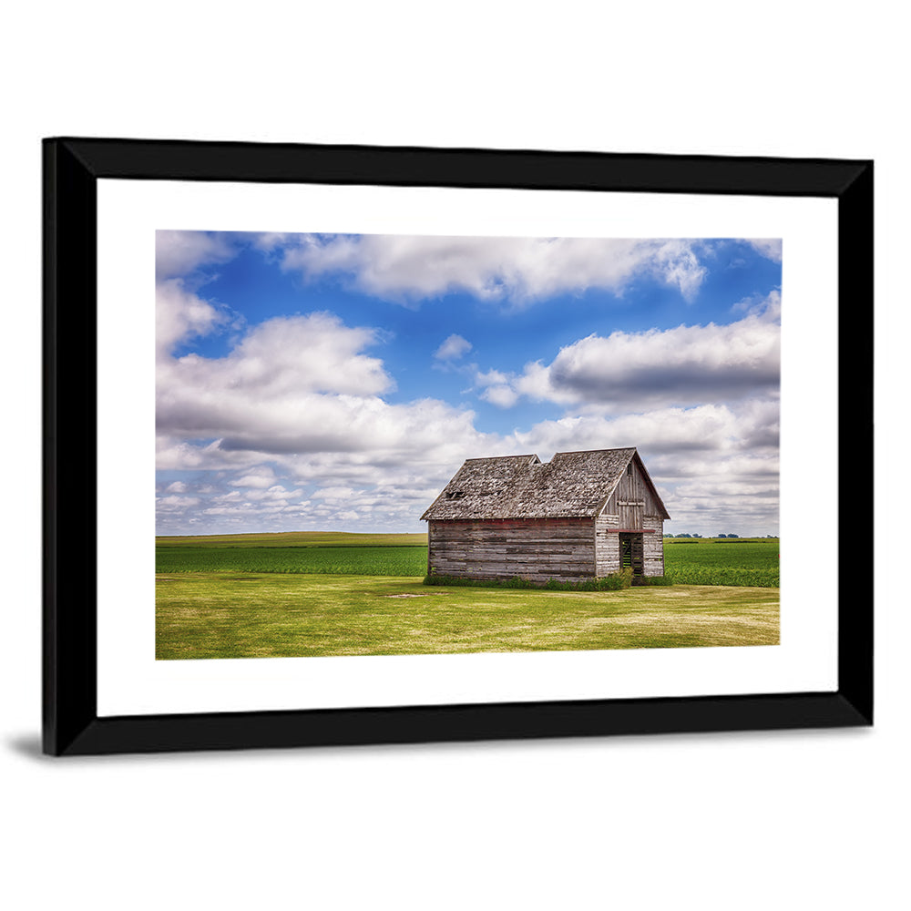 Old Farm Shed in Field Wall Art