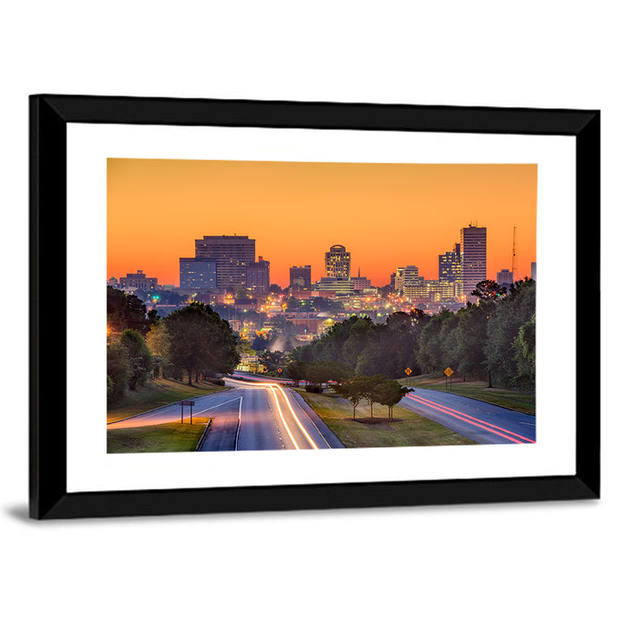 Jackson Downtown Skyline Wall Art as a framed print