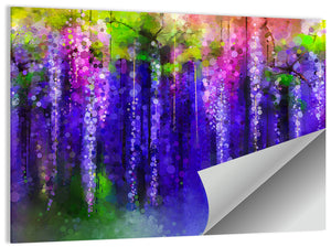 Abstract Wisteria Floral Wall Art