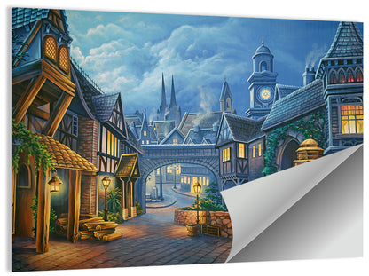 Victorian London Cobblestone Street Wall Art