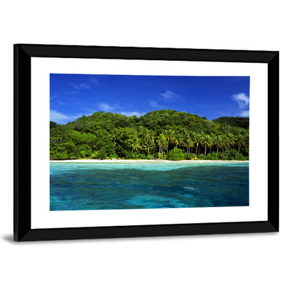 Turquoise Tropical Island Scene Wall Art