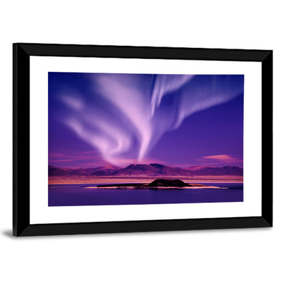 Northern Lights Over Island Wall Art