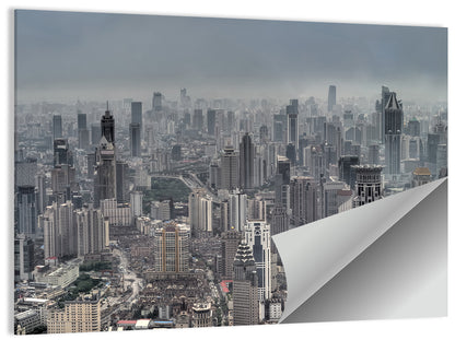 Shanghai Layered Skyline Wall Art