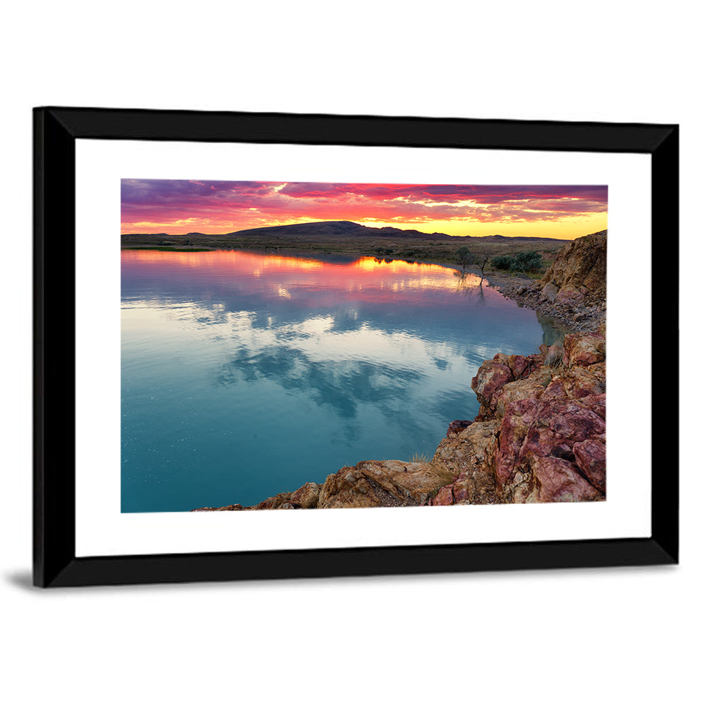 Lake Balkhash Sunset Reflection Wall Art