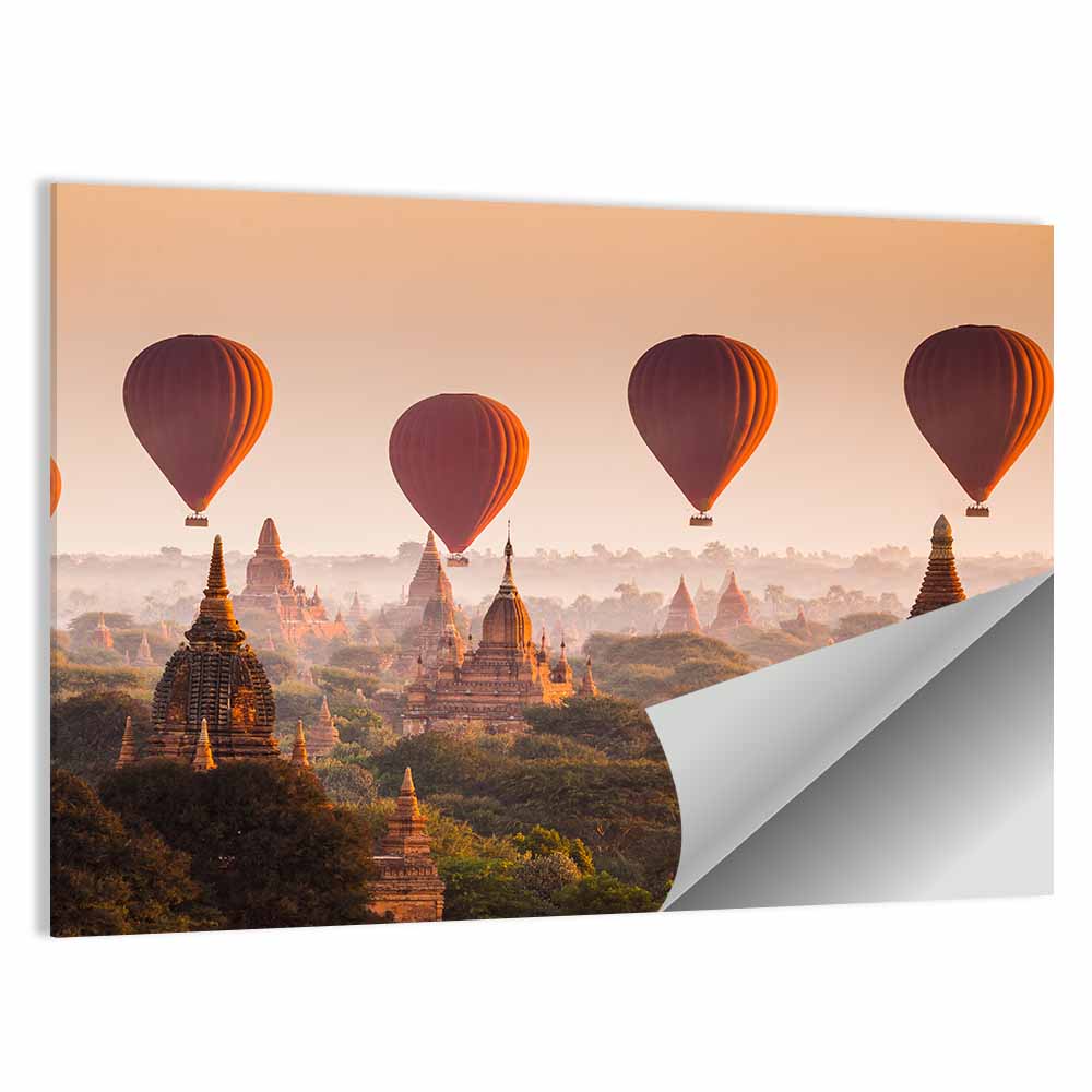 Sunrise Balloons Over Bagan Wall Art