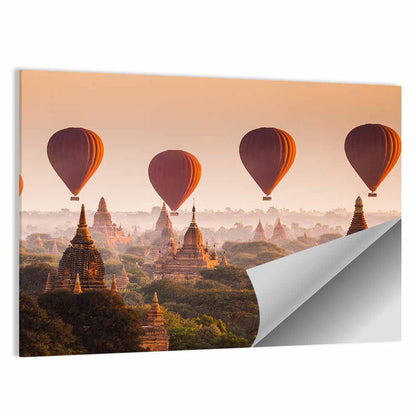 Sunrise Balloons Over Bagan Wall Art