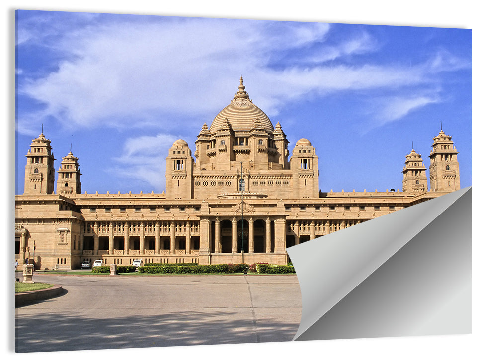 Umaid Bhawan Palace Under Clear Blue Sky Wall Art