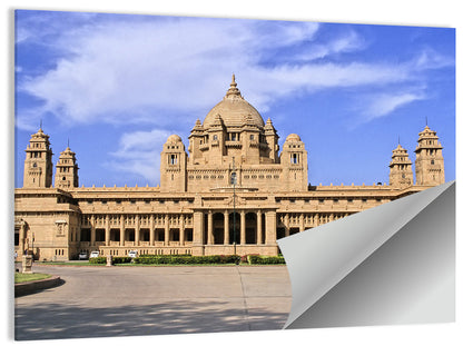 Umaid Bhawan Palace Under Clear Blue Sky Wall Art