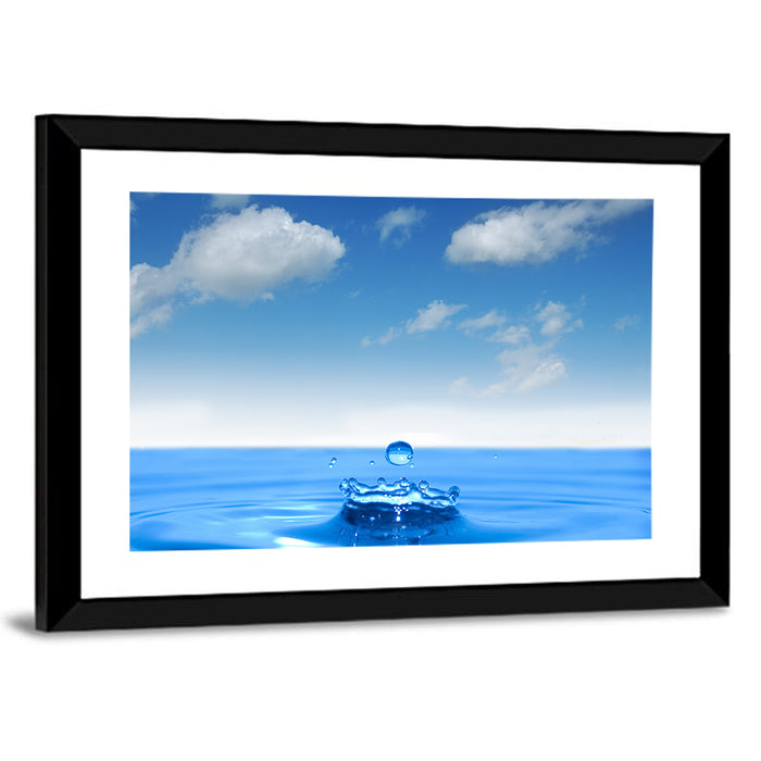 Ocean Water Drop Wall Art as a framed print