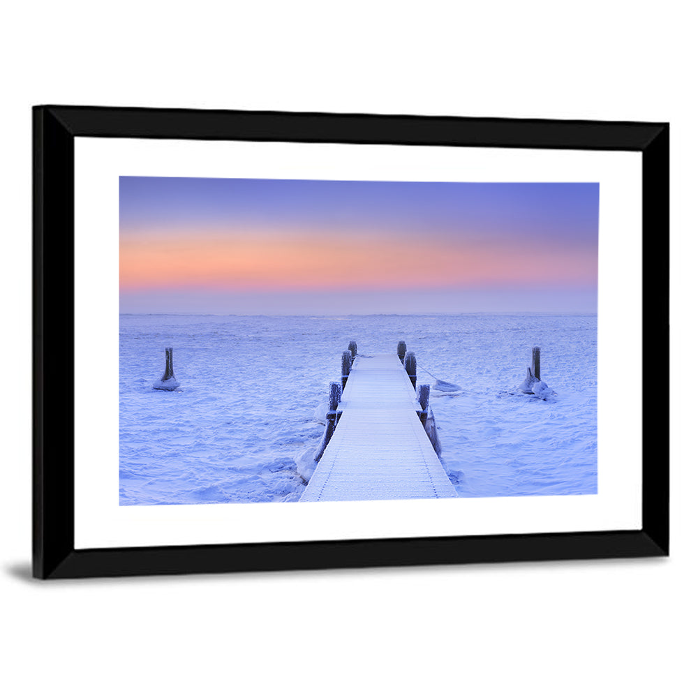 Frosted Jetty at Sunrise Wall Art