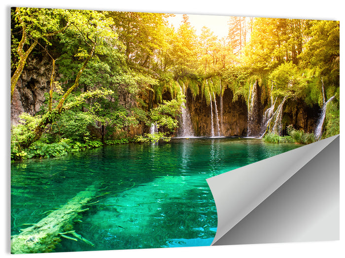 Plitvice Lake Waterfall Wall Art as a poster print