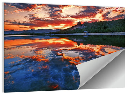 Kunming Lake Sunset, Summer Palace Wall Art