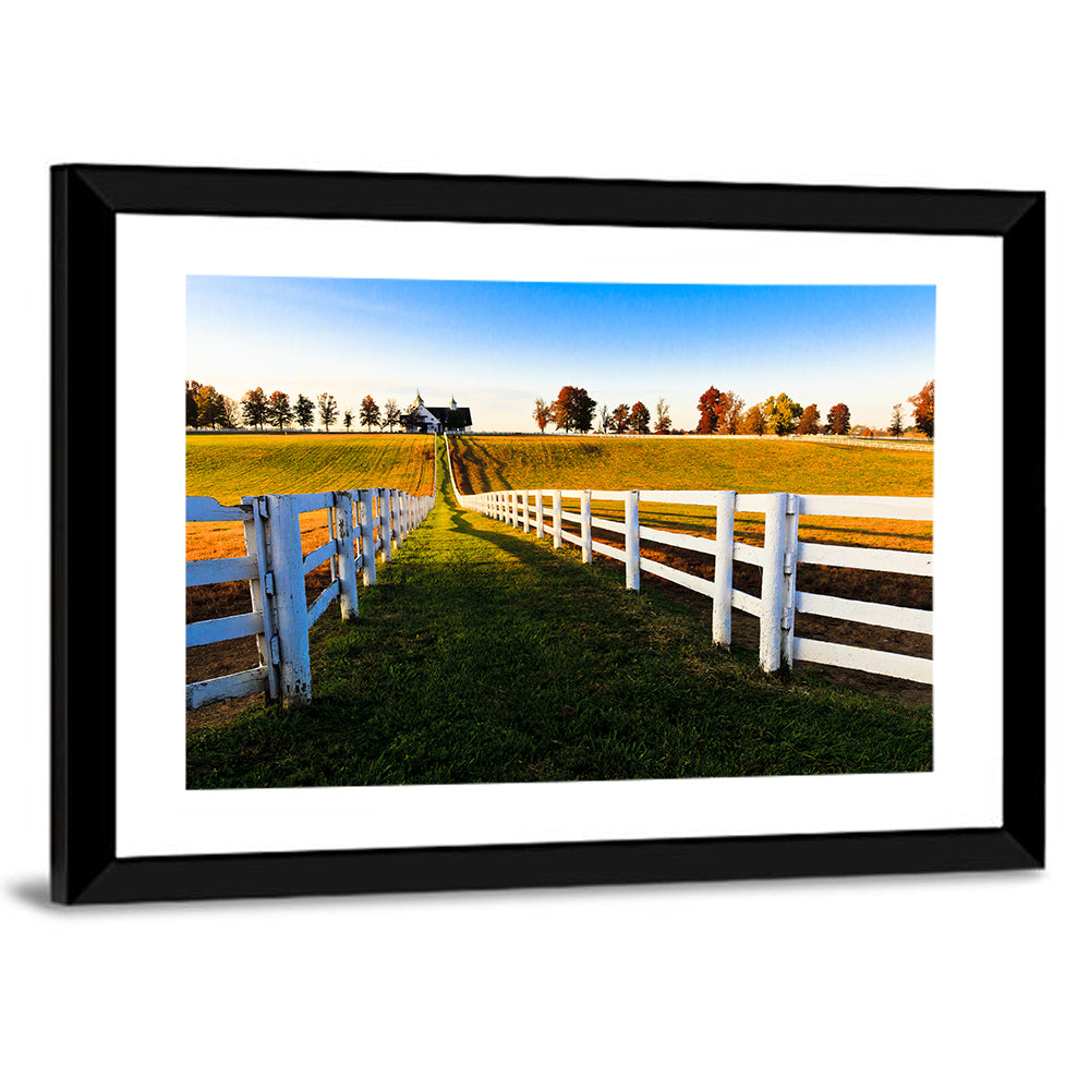 Kentucky Horse Farm at Golden Hour Wall Art