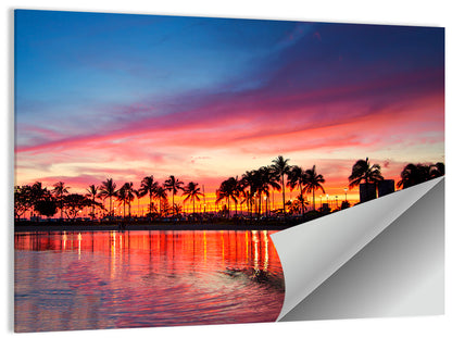 Hawaii Resort Sunset Wall Art
