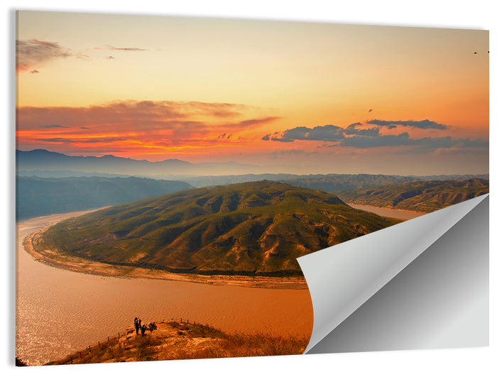 Yellow River Qianshan Bend Wall Art as a poster print