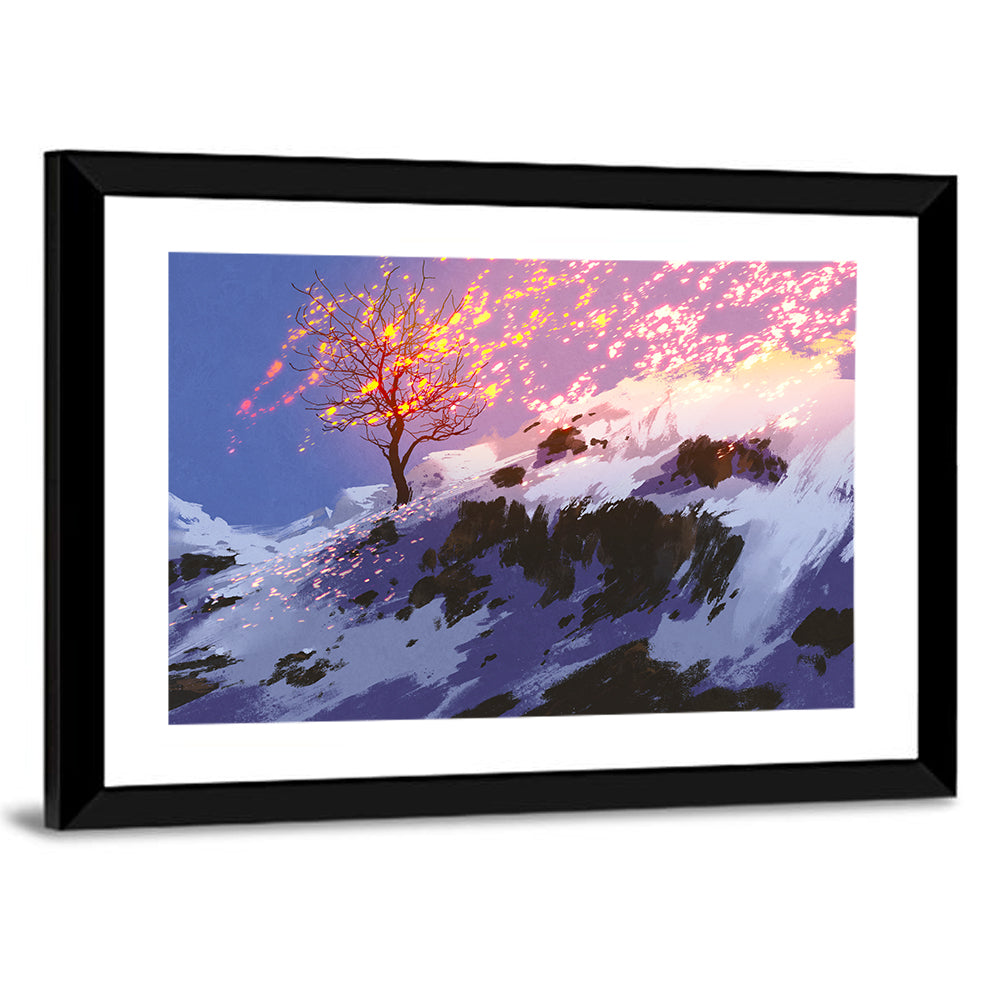 Falling Leaves In Winter Wall Art