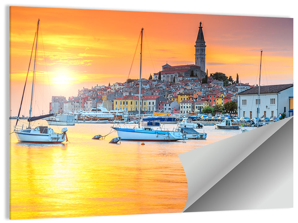 Rovinj Harbor at Sunset Wall Art