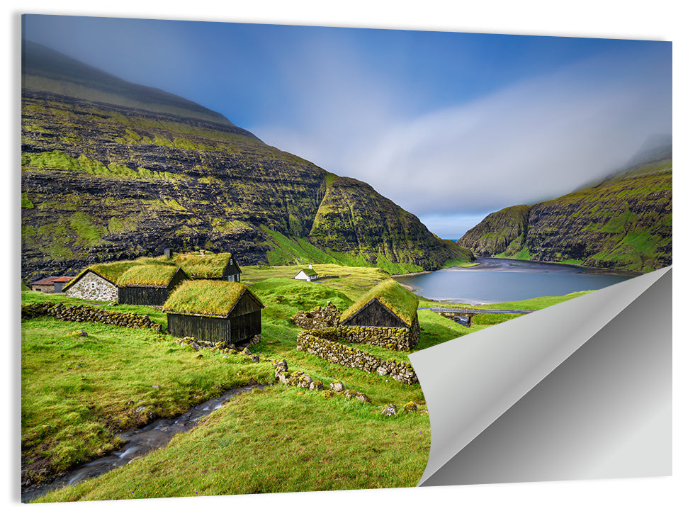 Saksun Turf Roof Cabins Wall Art