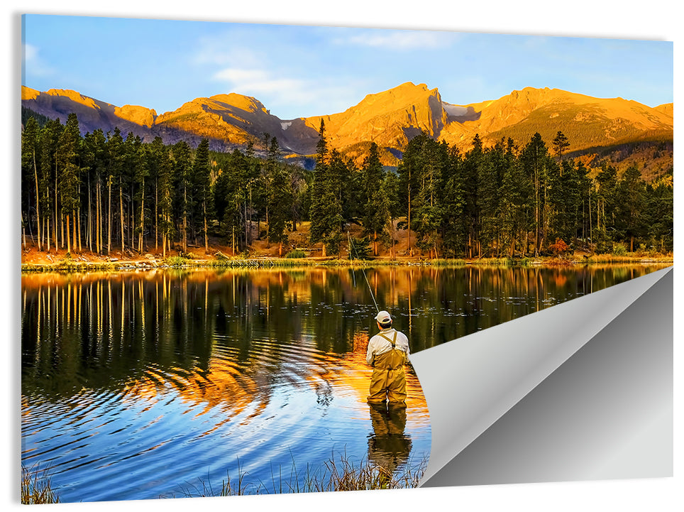 Sunrise Fishing at Sprague Lake Wall Art