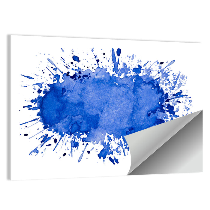 Blue Ink Splash Wall Art as a poster print