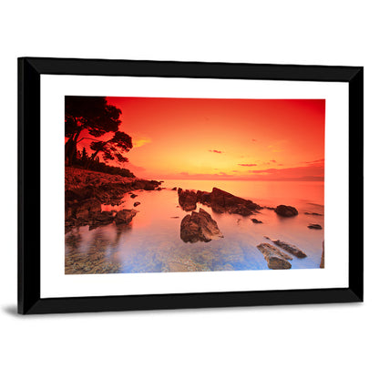 Brac Island Fiery Sunset Wall Art