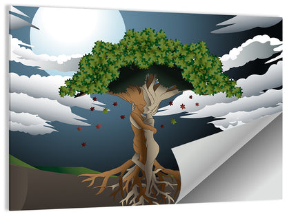 Moonlit Lovers Tree Wall Art