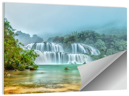 Ban Gioc Waterfalls Misty Morning Wall Art
