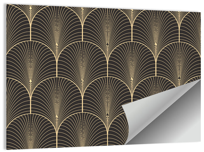 Antique Deco Fan Pattern Wall Art as a poster print