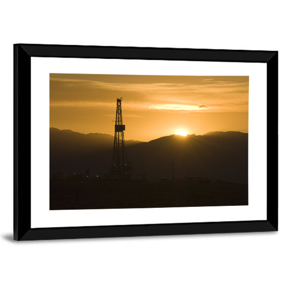 Sunrise Over Drilling Rig Wall Art
