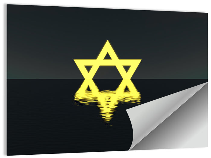 Glowing Star of David Reflection Wall Art as a poster print