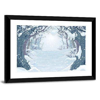 Winter Pathway Illustration Wall Art