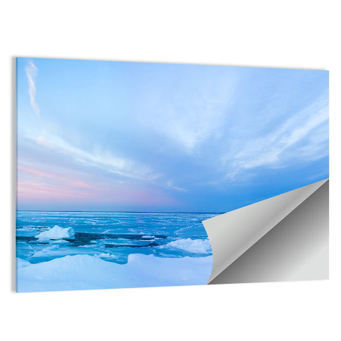 Frozen Blue Seascape Wall Art as a poster print