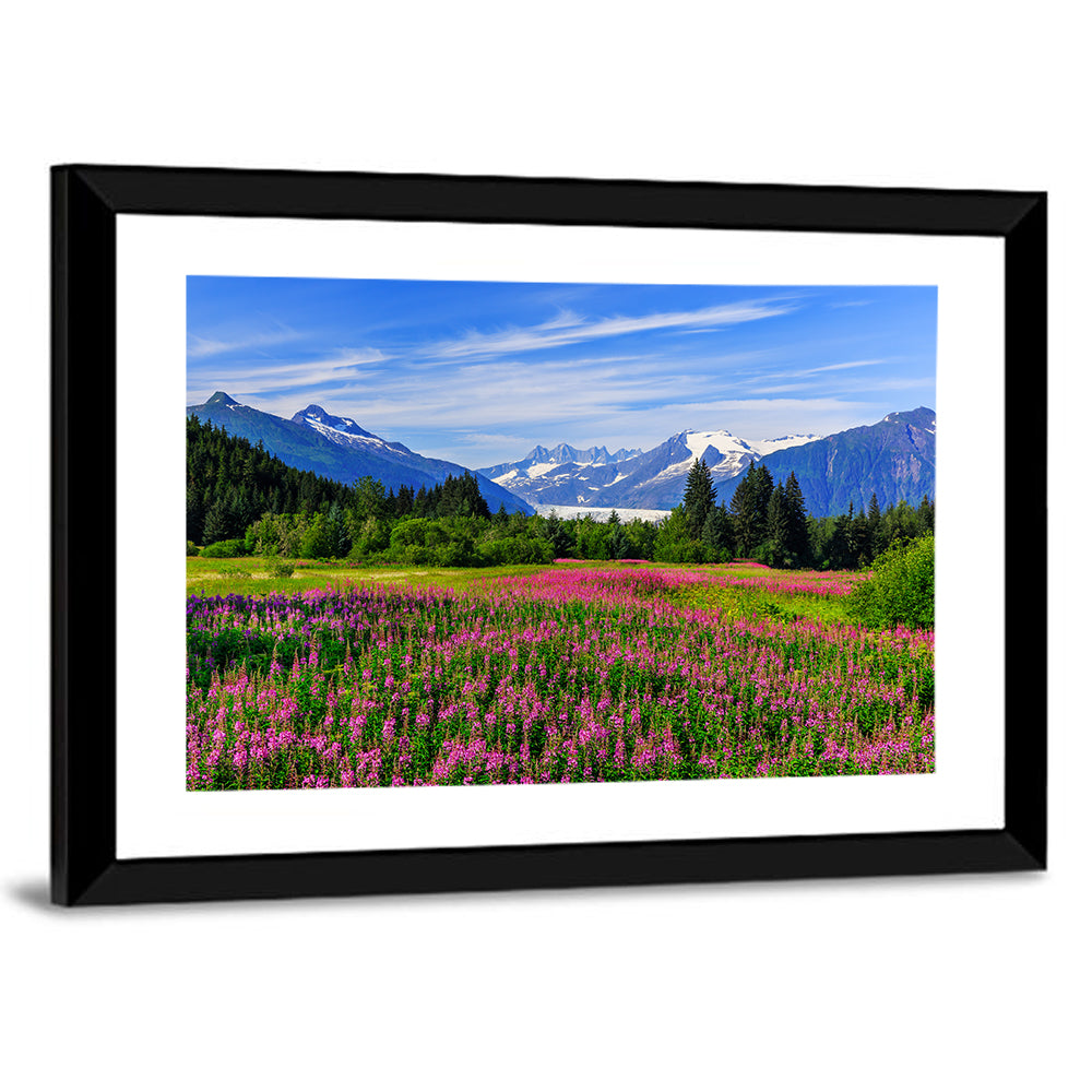 Juneau Meadow with Mendenhall Glacier Wall Art