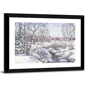 Rural Russian Winter Landscape Wall Art