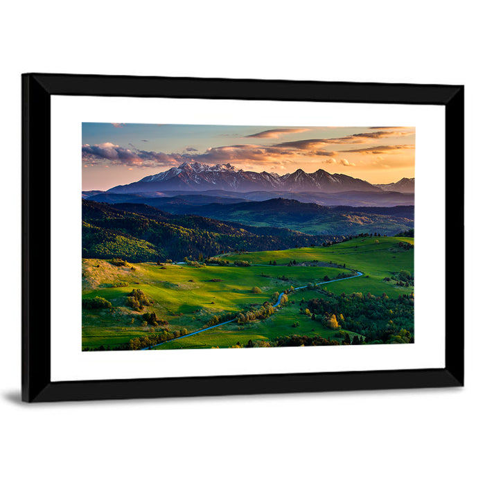Tatras Golden Hour Vista Wall Art as a framed print