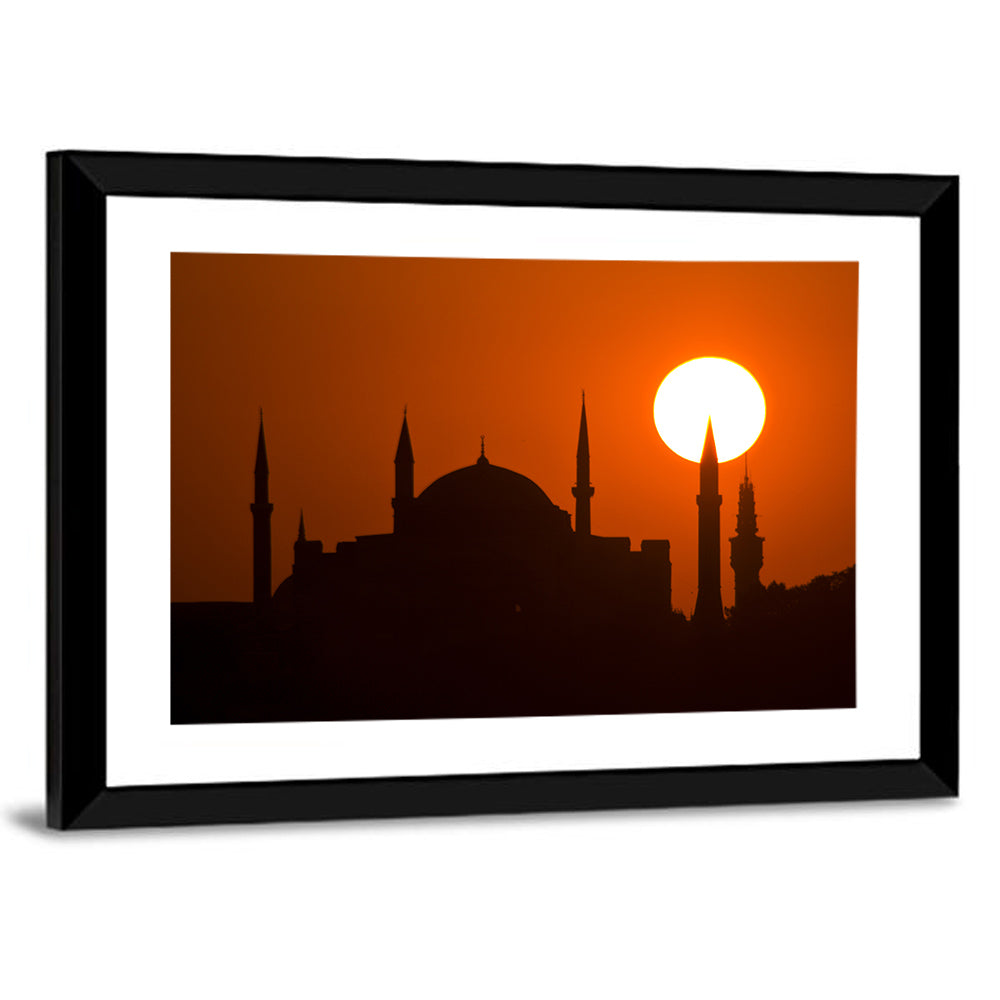 Hagia Sophia Silhouette at Sunset Wall Art
