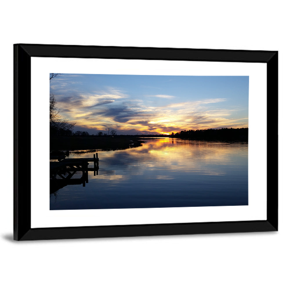 Lake Palestine Pier at Sunset Wall Art