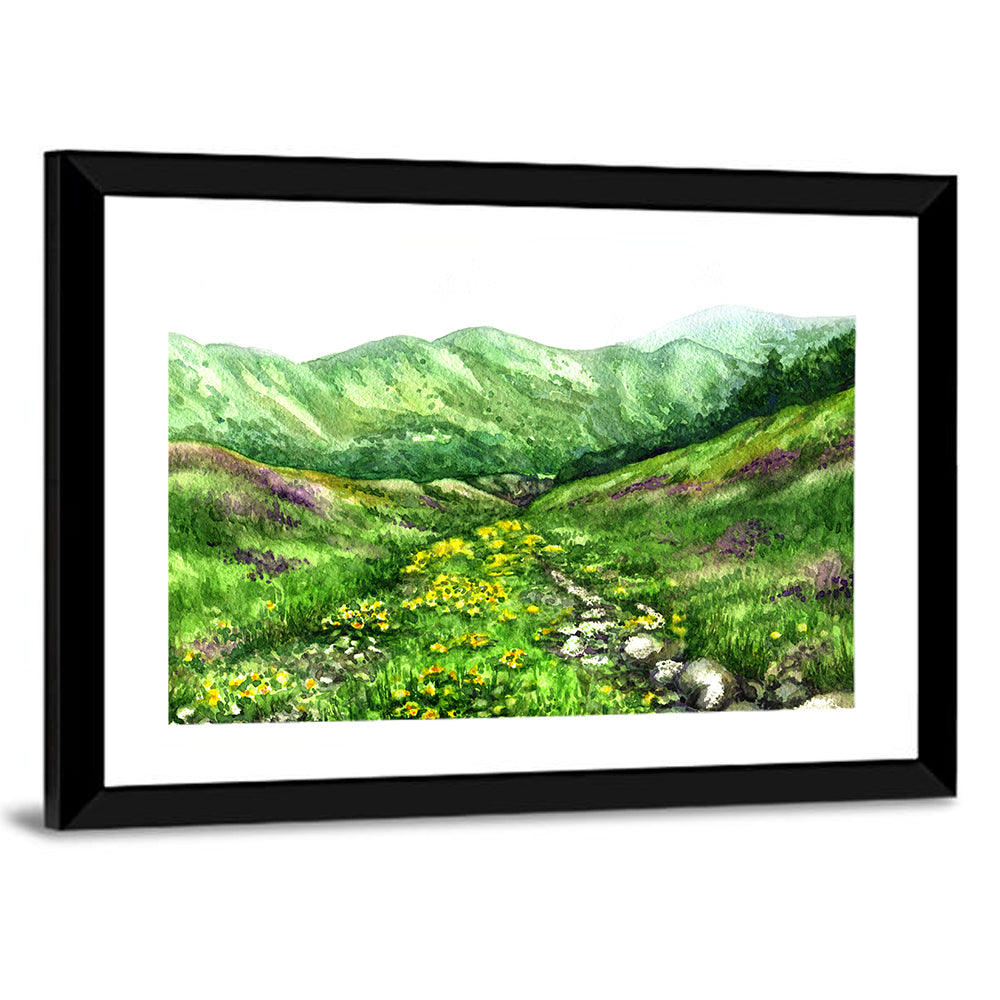 Blooming Mountain Valley Wall Art
