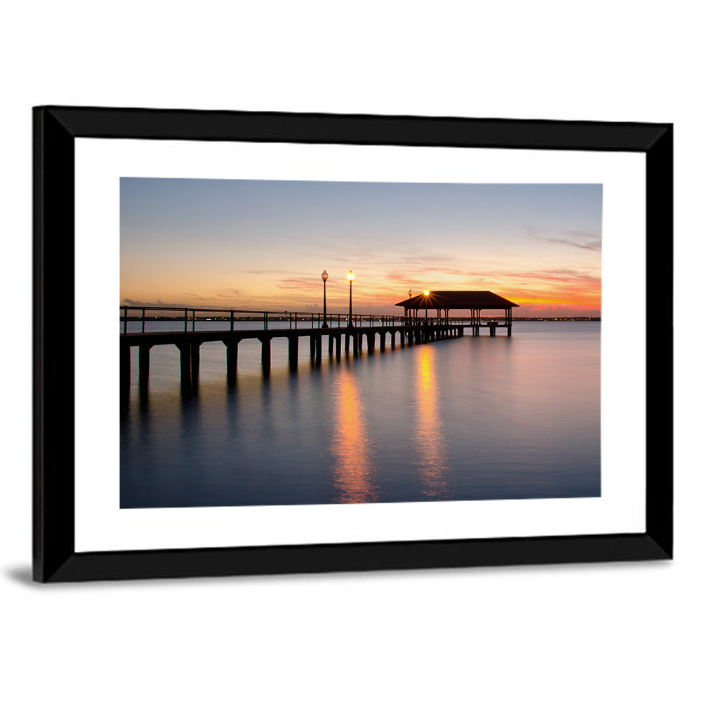 Lake Jackson Pier Sunset Wall Art