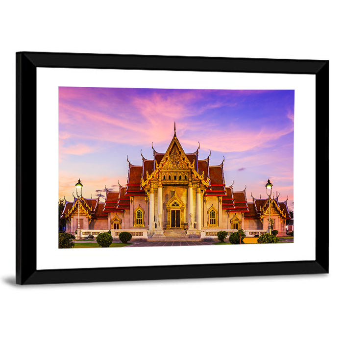 Wat Benchamabophit at Dusk Wall Art as a framed print